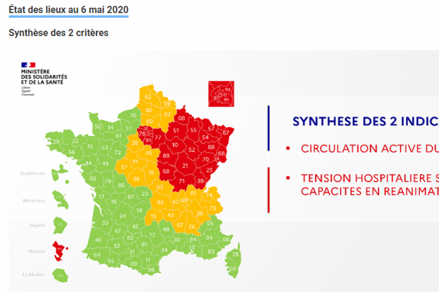 Carte du déconfinement du mercredi 6 mai 2020