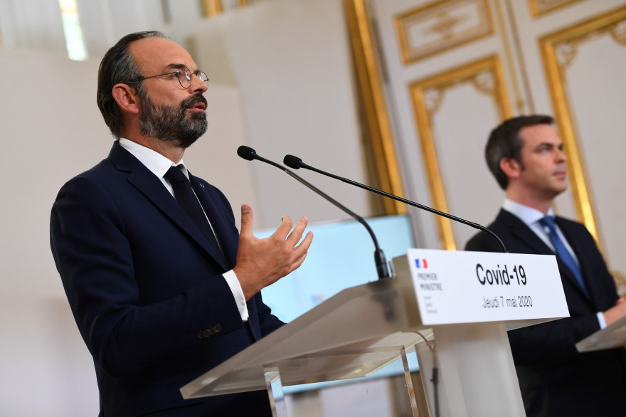 Édouard Philippe et Olivier Véran, le 7 mai 2020 à Matignon