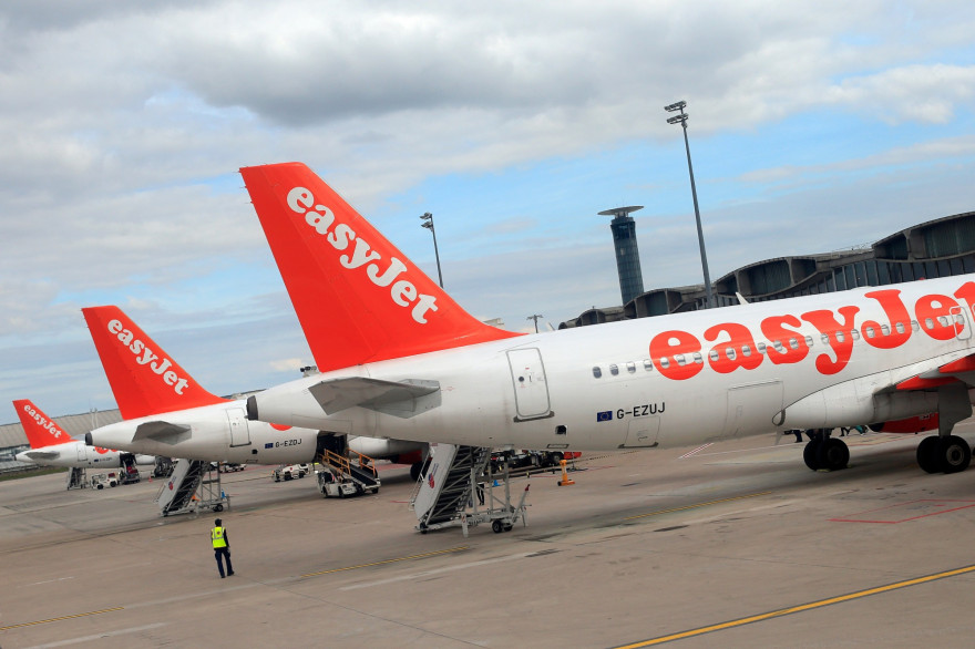 Des avions EasyJet à l'aéroport Roissy Charles-de-Gaulle, à Paris.