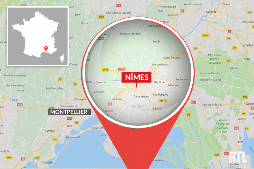 La ville de Nîmes dans le Gard (30).