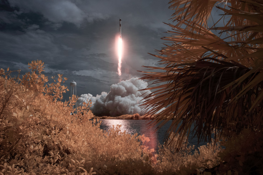 Vue du lancement de la mission Crew Demo 2 de SpaceX et de la Nasa