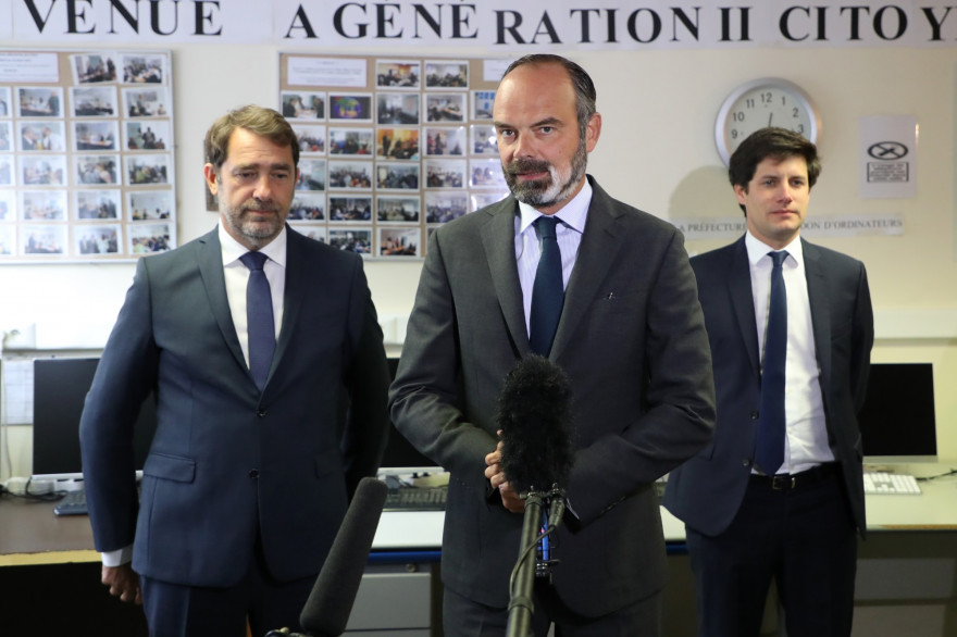 Christophe Castaner, Édouard Philippe et Julien Denormandie, le 9 juin 2020