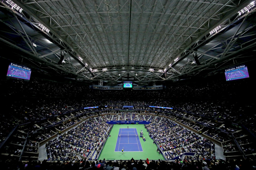 Le court Arthur Ashe, lors de l'US Open, en 2019