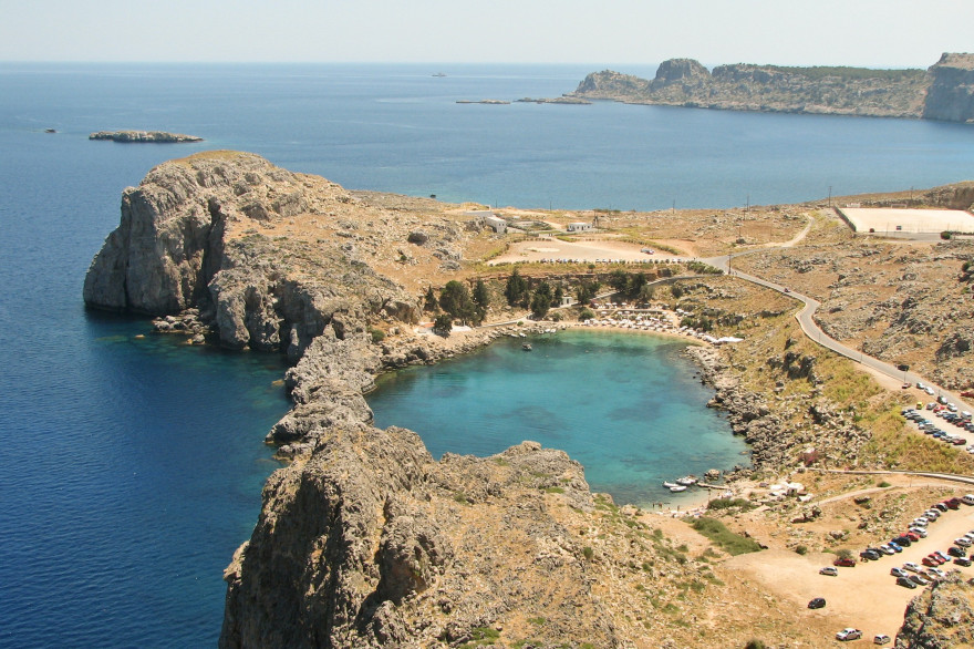 L'île de Rhodes, en Grèce (Illustration).