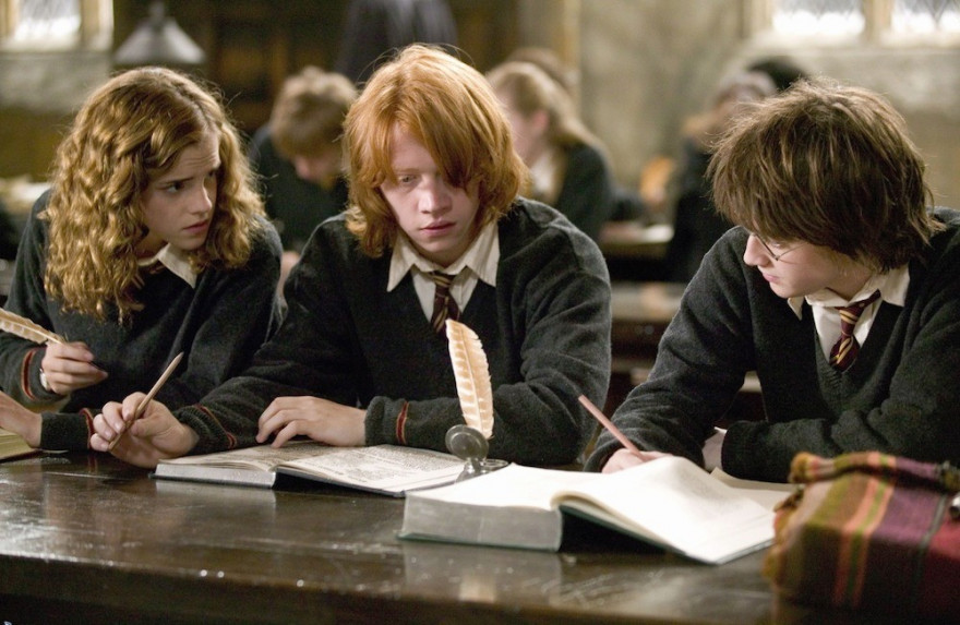 Hermione Granger, Ron Weasley et Harry Potter à Poudlard