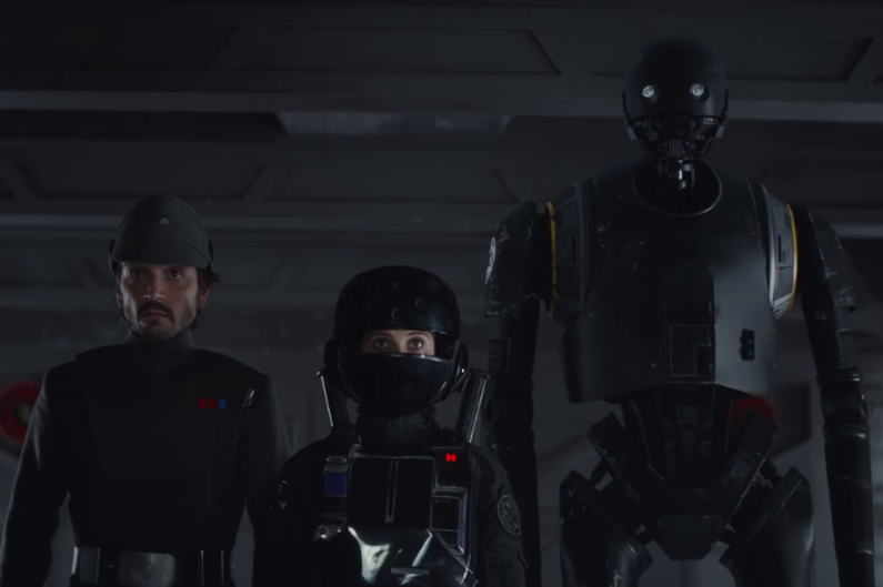Jyn Erso, le Capitaine Cassian et K-2SO