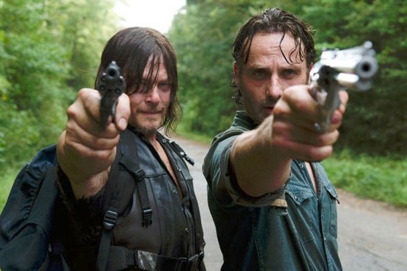 Andrew Lincoln (Daryl) et Norman Reedus (Rick)
