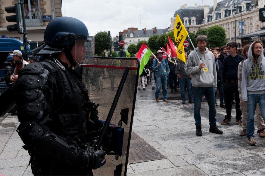 Manifestation contre la loi Travail à Rennes le 14 juin 2016.