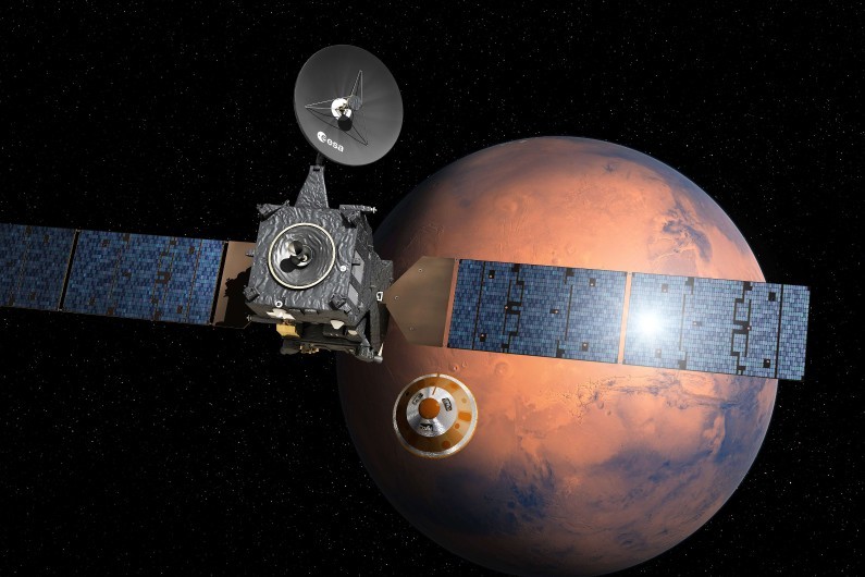 Une image de l'ESA montrant la séparation entre Schiaparelli et TGO