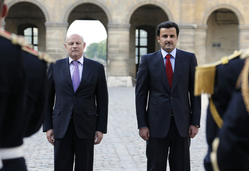 Jean-Marie Le Guen et l'émir du Qatar, Cheikh Tamim bin Hamad al-Thani, le 23 juin 2014