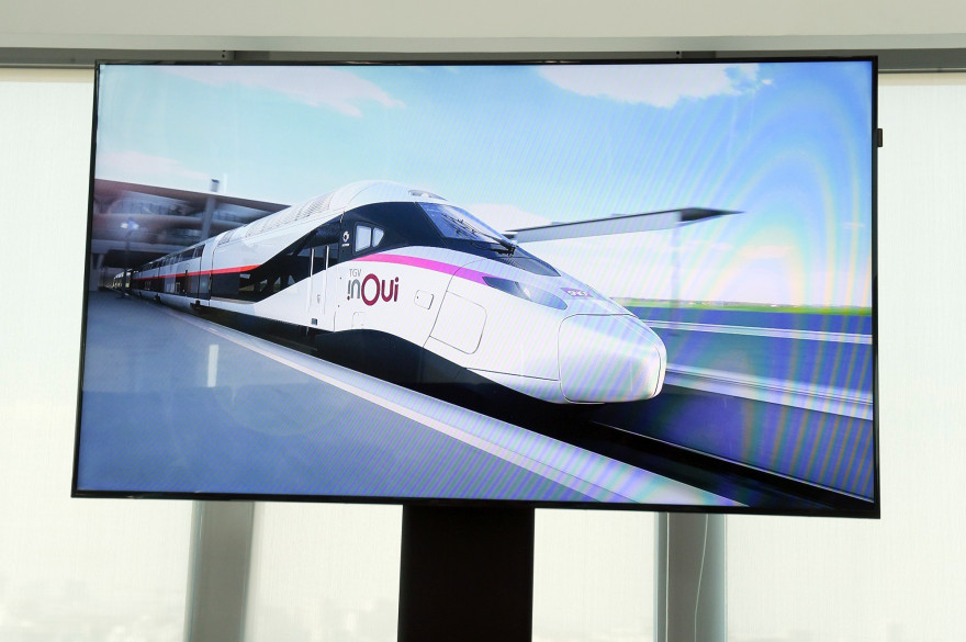 Le "TGV du futur" présenté lors d'une conférence de presse de 2018.