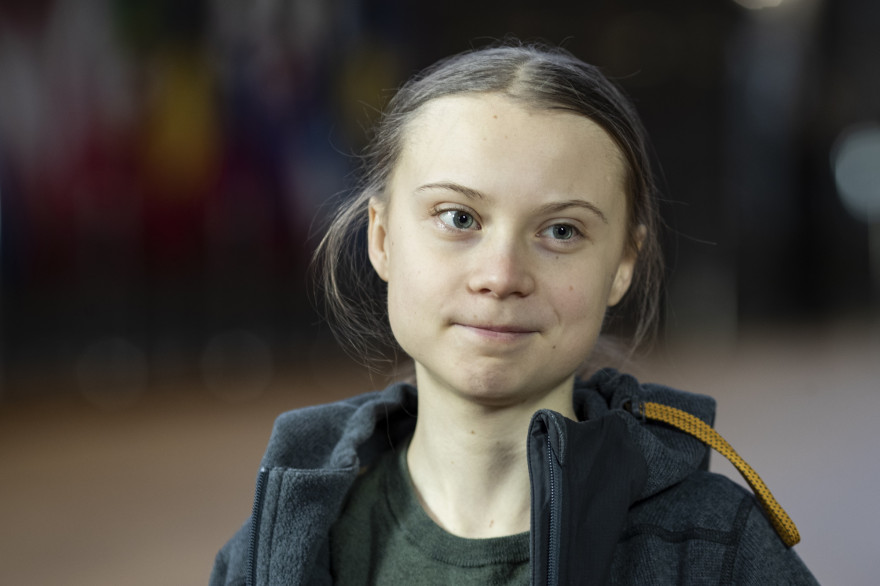 Greta Thunberg en visite à Bruxelles le 5 mars 2020.