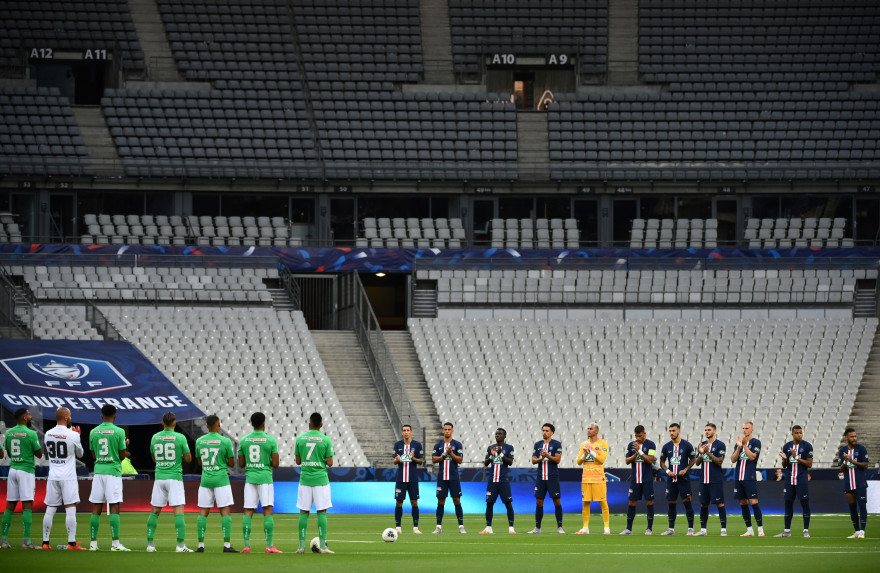 Le PSG et l'ASSE dans un stade de France quasi vide pour la finale de la Coupe de France vendredi 24 juillet 2020
