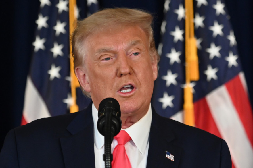 Le président Donald Trump lors d'une conférence de presse à Bedminster, New Jersey, le 8 août 2020
