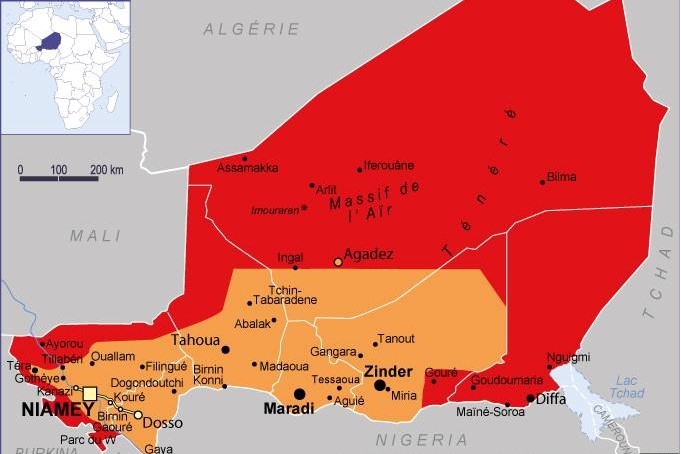 La carte du Niger sur le site du ministère français des Affaires Étrangères