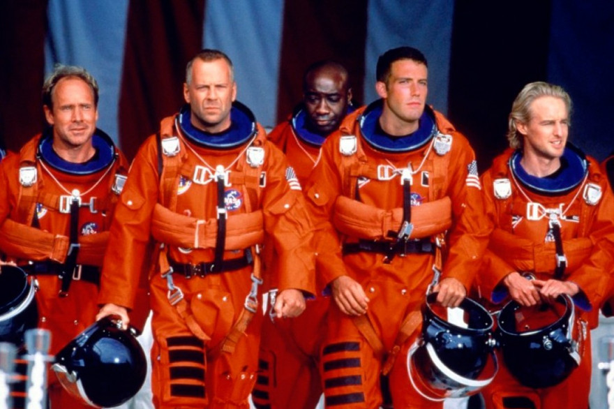 Bruce Willis et son équipage, prêt à sauver le monde dans "Armageddon"