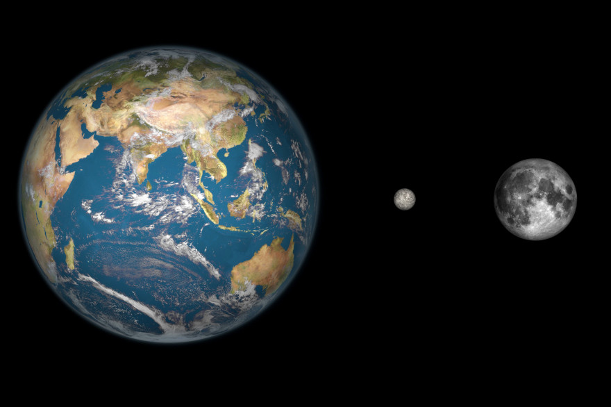 Comparaison entre la Terre, Cérès et la Lune