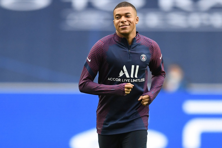 Kylian Mbappé avec le PSG à Lisbonne le 11 août 2020