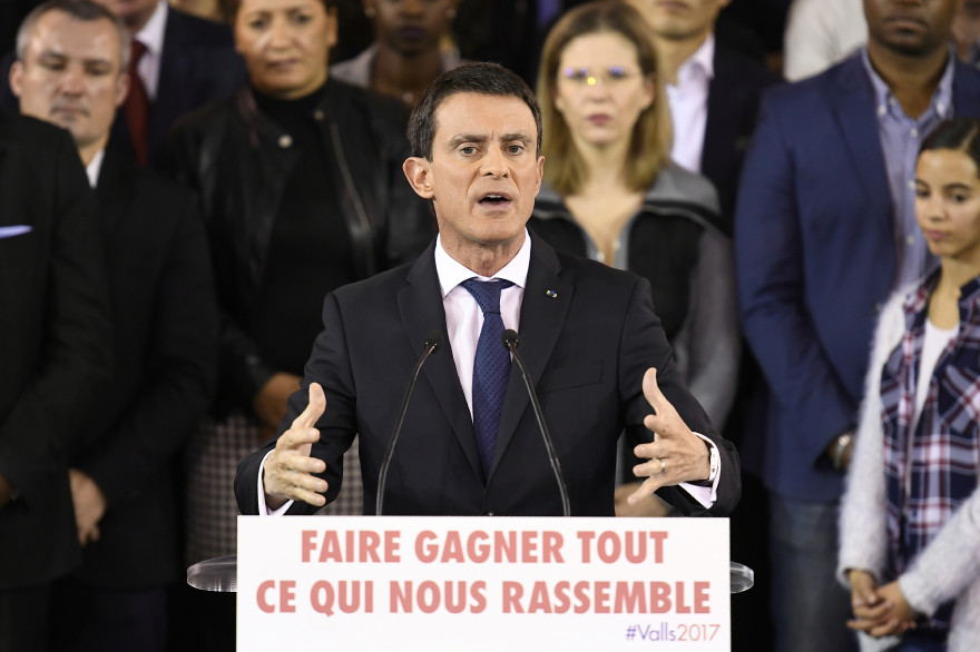 Manuel Valls lors de son discours de candidature, le 5 décembre 2017