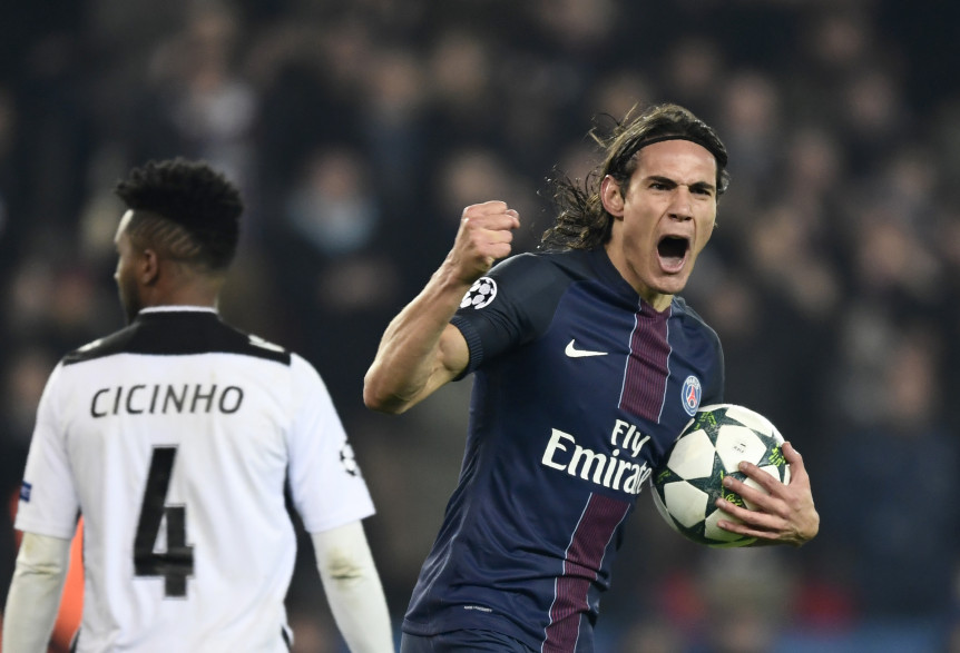 Edinson Cavani face à Ludogorets, mardi 6 décembre 2016