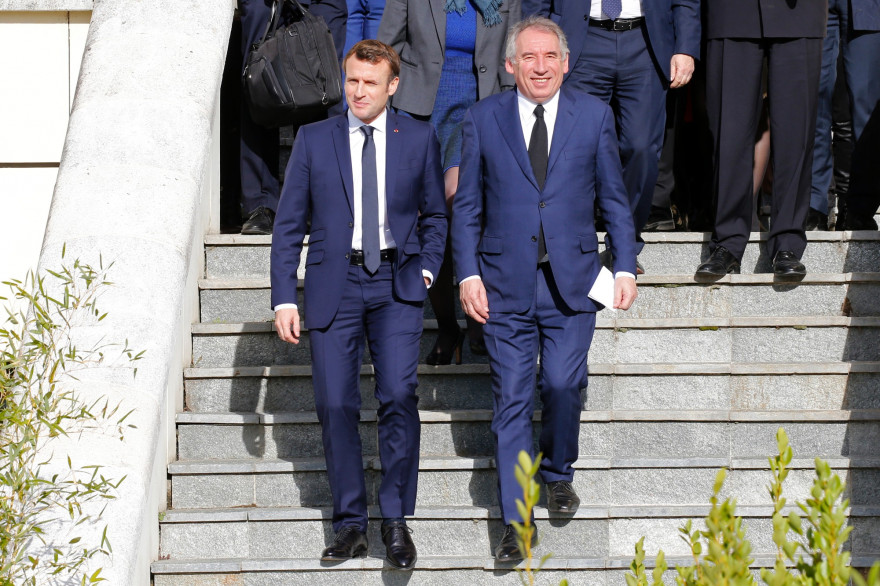 Emmanuel Macron et François Bayrou à Pau, le 14 janvier 2020
