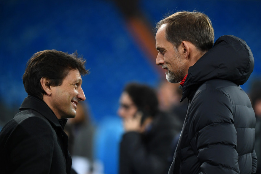 Leonardo et Thomas Tuchel le 25 novembre 2019 au stade Santiago Bernabeu de Madrid