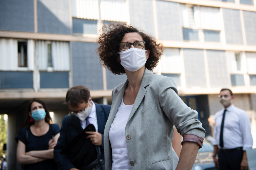 La ministre déléguée au Logement Emmanuel Wargon le 30 juillet 2020 à Marseille (Bouches-du-Rhône)