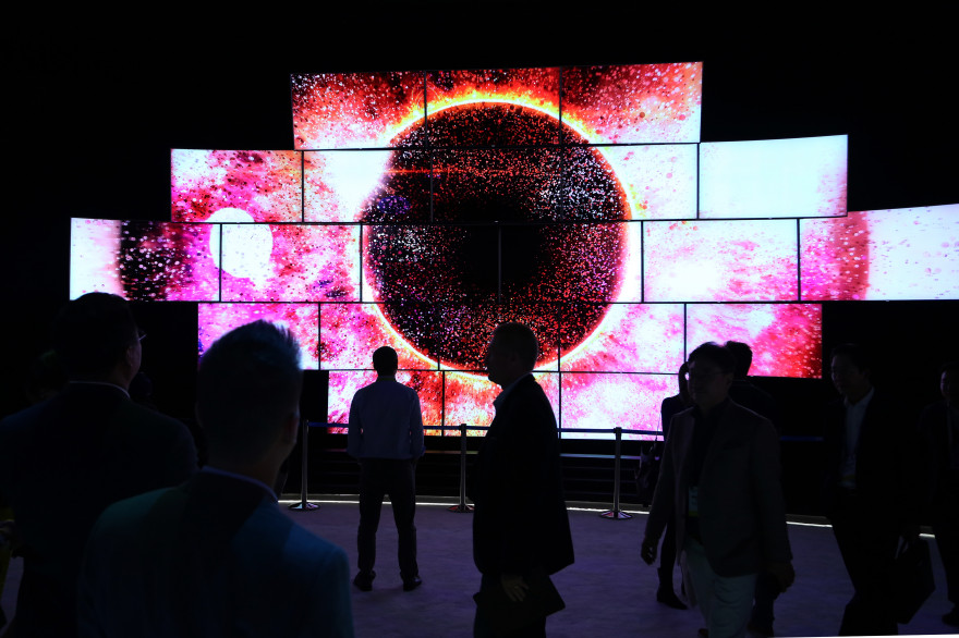 Le stand Samsung Electronics lors du CES 2016