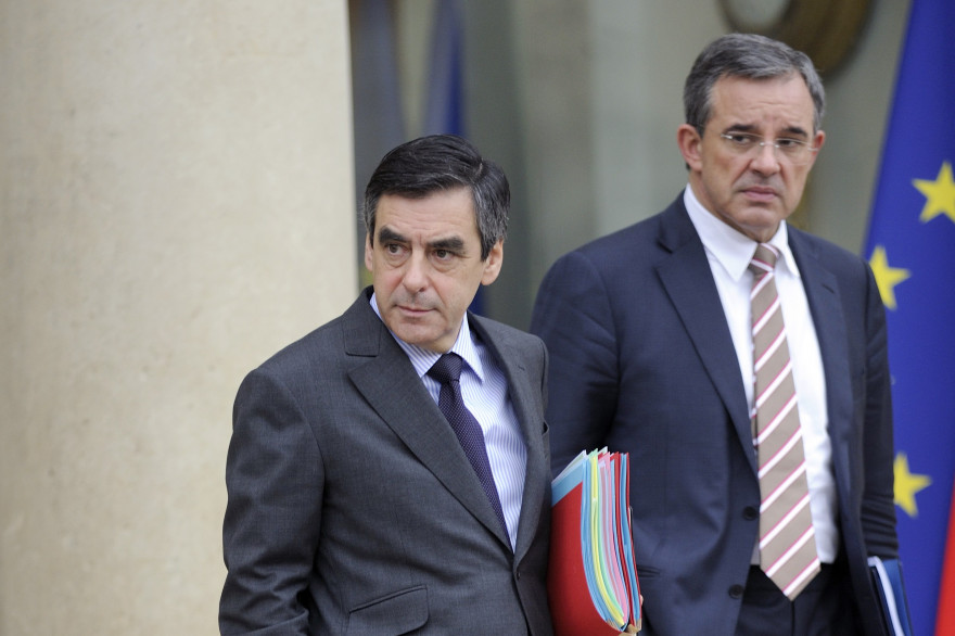 François Fillon et Thierry Mariani sur le perron de l'Élysée en 2012