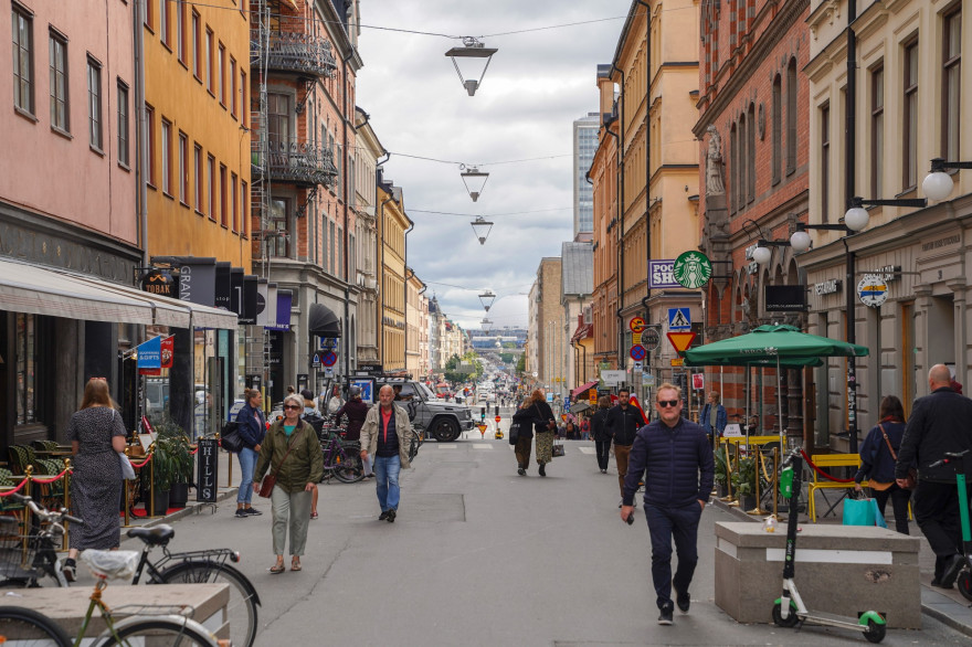Une rue de Stockholm, le 31 août 2020