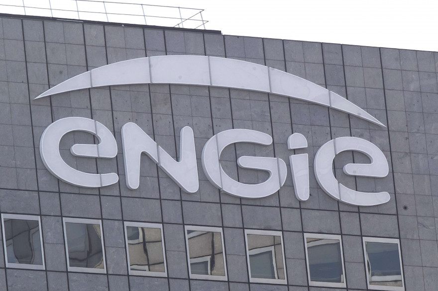 Le logo d'Engie au siège de la société à La Défense