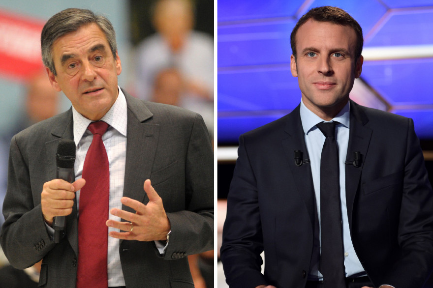 François Fillon et Emmanuel Macron, candidats à l'élection présidentielle de 2017.