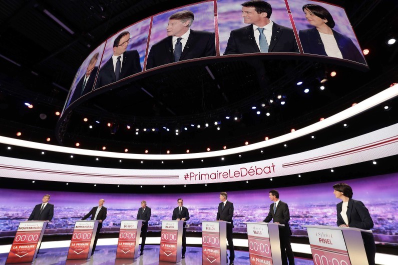 Lors du premier débat de la primaire de la gauche, le 12 janvier 2016