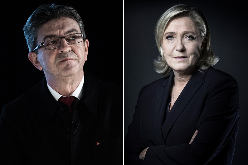 Jean-Luc Mélenchon et Marine Le Pen
