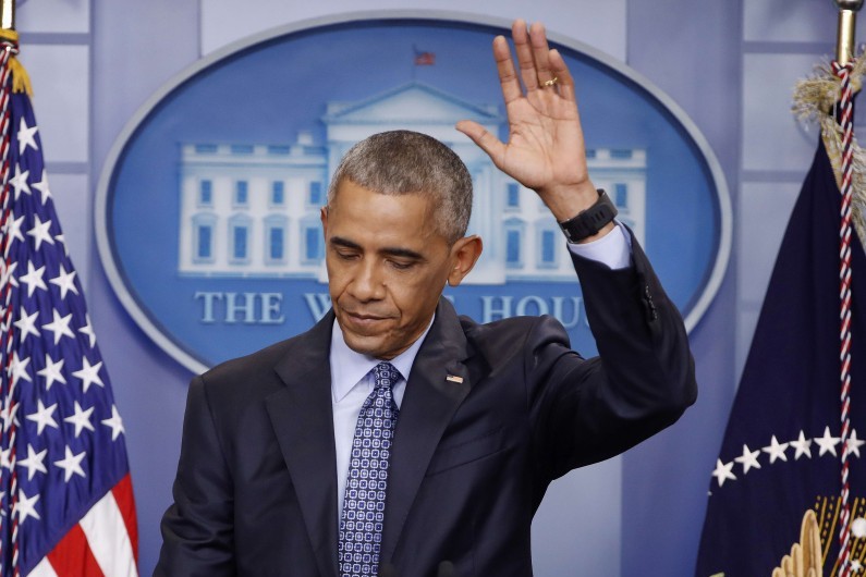 Barack Obama lors de sa conférence de presse d'adieux, le 18 janvier 2017