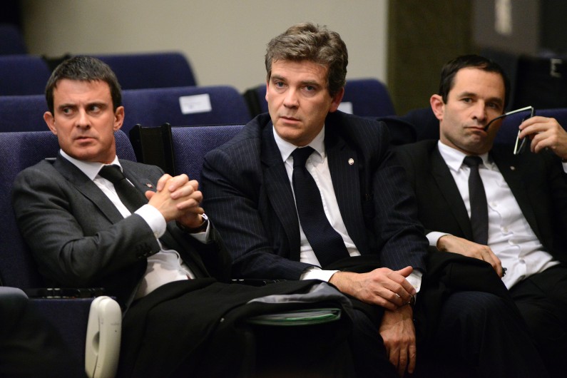 Manuel Valls, Arnaud Montebourg et Benoît Hamon, le 27 novembre 2013