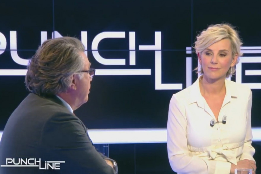 Gilbert Collard et Laurence Ferrari sur le plateau de "Punchline", le 22 janvier