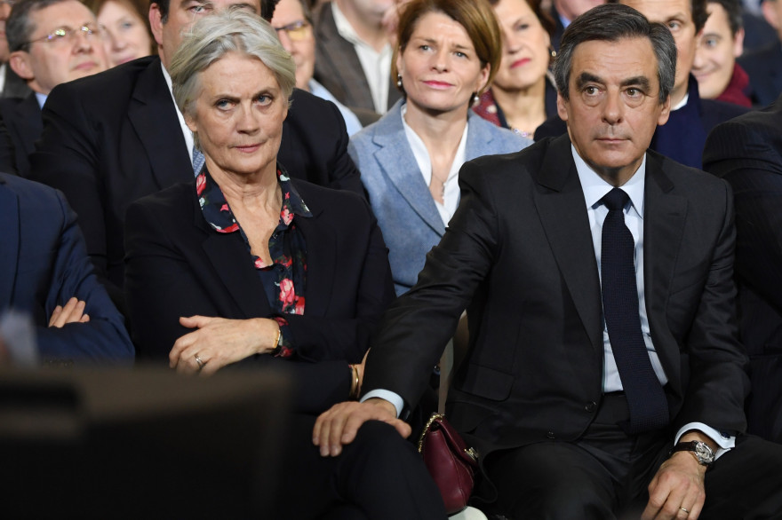 Penelope et François Fillon, lors du meeting de la Villette le 29 janvier2017