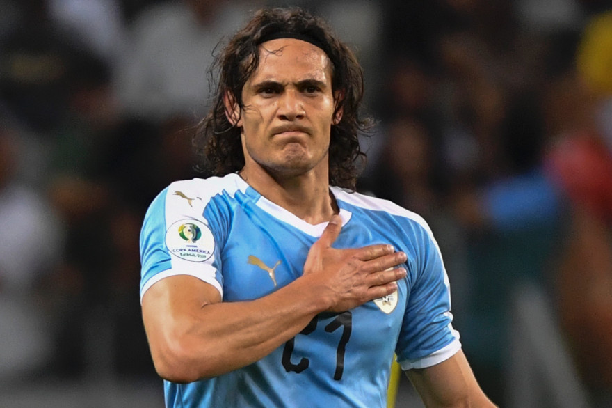 Edinson Cavani avec l'Uruguay en 2019