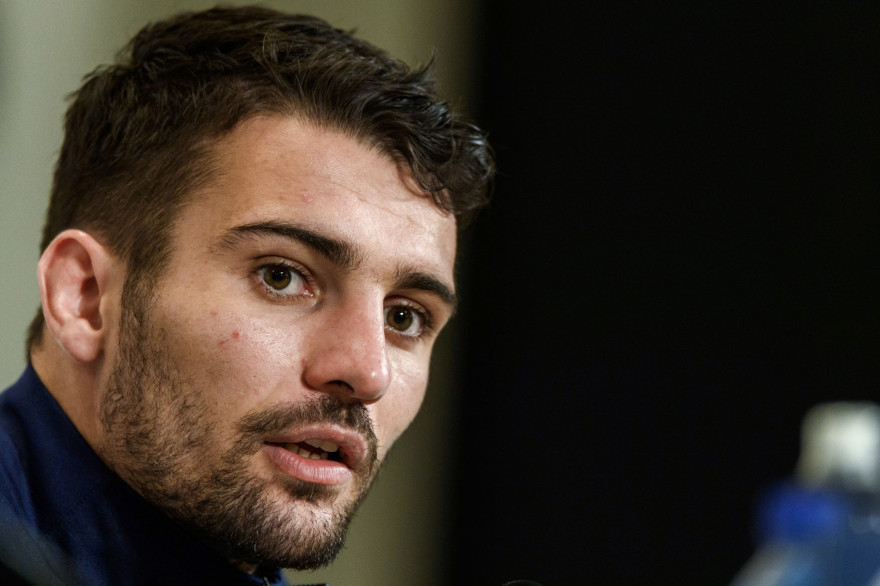 Léo Dubois en conférence de presse le 5 septembre 2020.