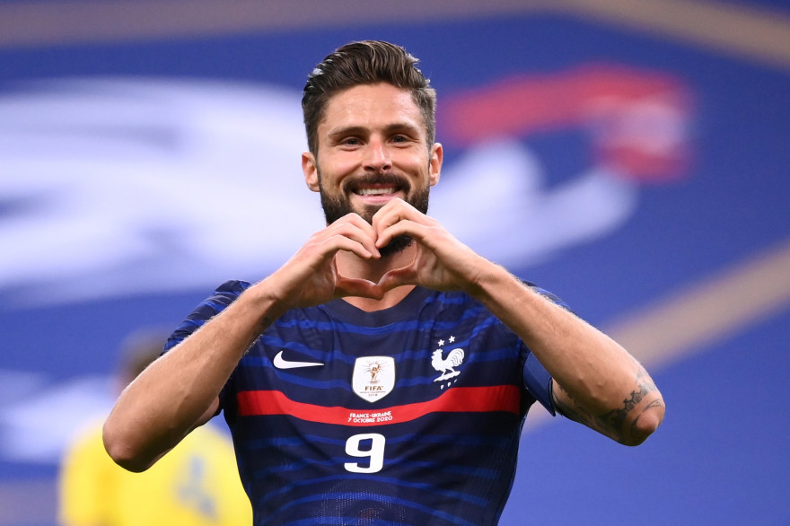 Olivier Giroud, auteur d'un doublé mercredi 7 octobre 2020 avec l'équipe de France