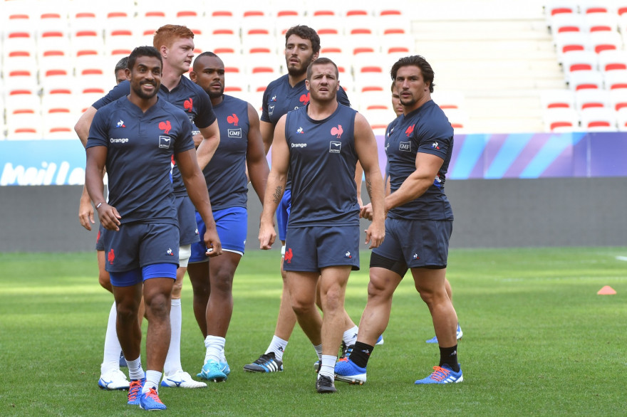 L'équipe de France de rugby à l'entraînement en août 2019