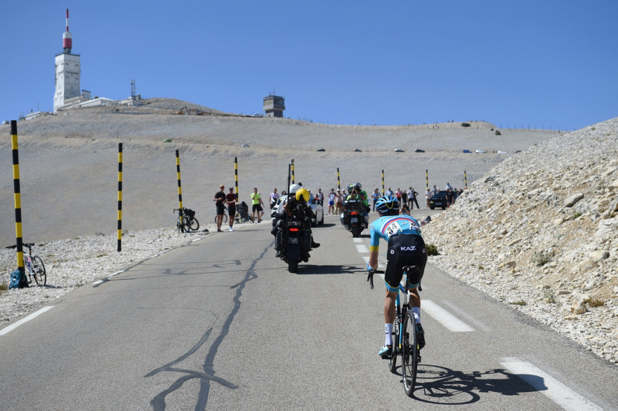 Le Russe Aleksandr Vlasov sur le Mont Ventoux le 6 août 2020