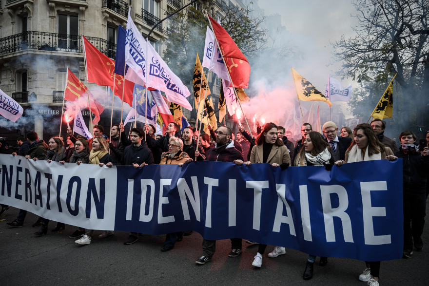 Une manifestation de Génération Identitaire le 17 novembre 2019 à Paris