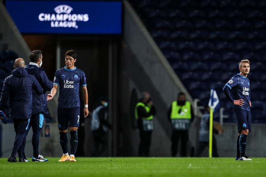 Hiroki Sakai et Valentin Rogier après leur défaite 3-0 contre le FC Porto ce mardi 3 novembre.