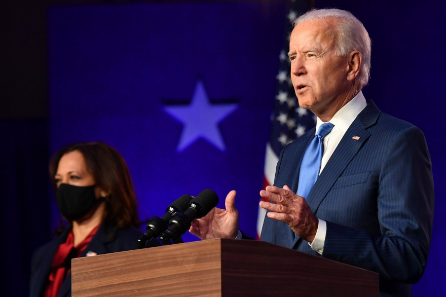 Joe Biden lors de son allocution ce vendredi 6 novembre au soir à Wilmington.
