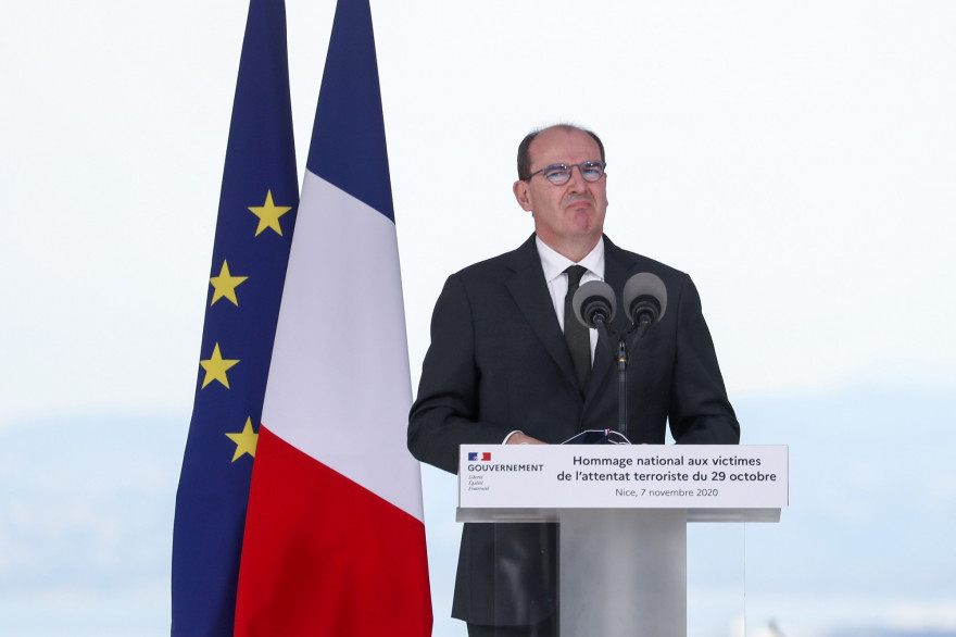 Le Premier ministre, Jean Castex, a l'hommage en l'honneur des victimes de l'attaque à Nice