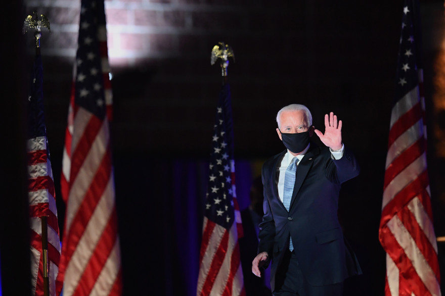 Joe Biden lors de son premier discours après son élection, dans la nuit du 8 novembre 2020