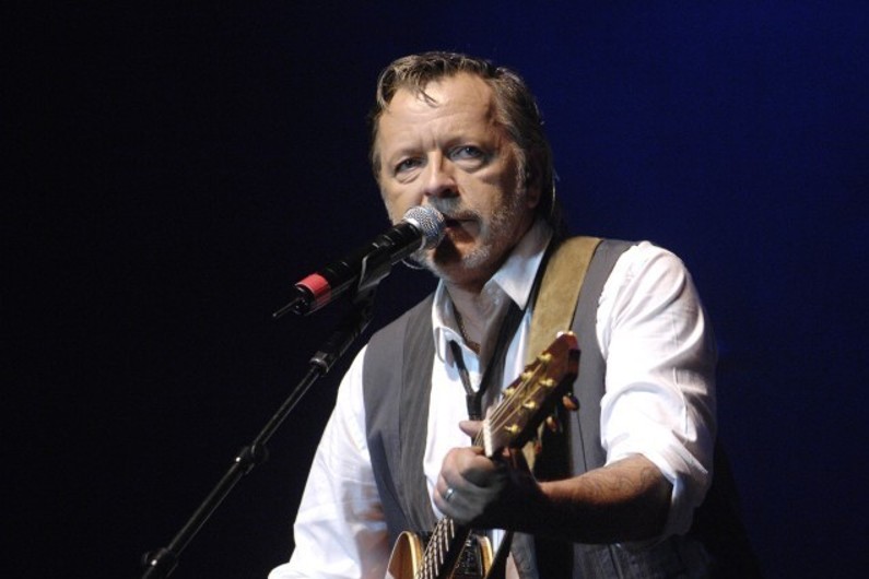 Le chanteur Renaud sur scène