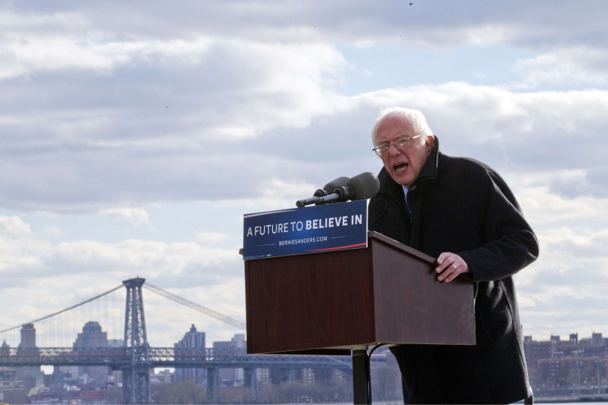 Le candidat démocrate Bernie Sanders à Brooklyn (New York) le 8 avril 2016.